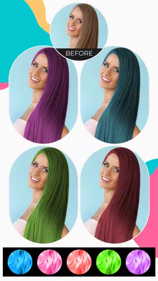 Hair Color Changer Editor 螢幕截圖 1