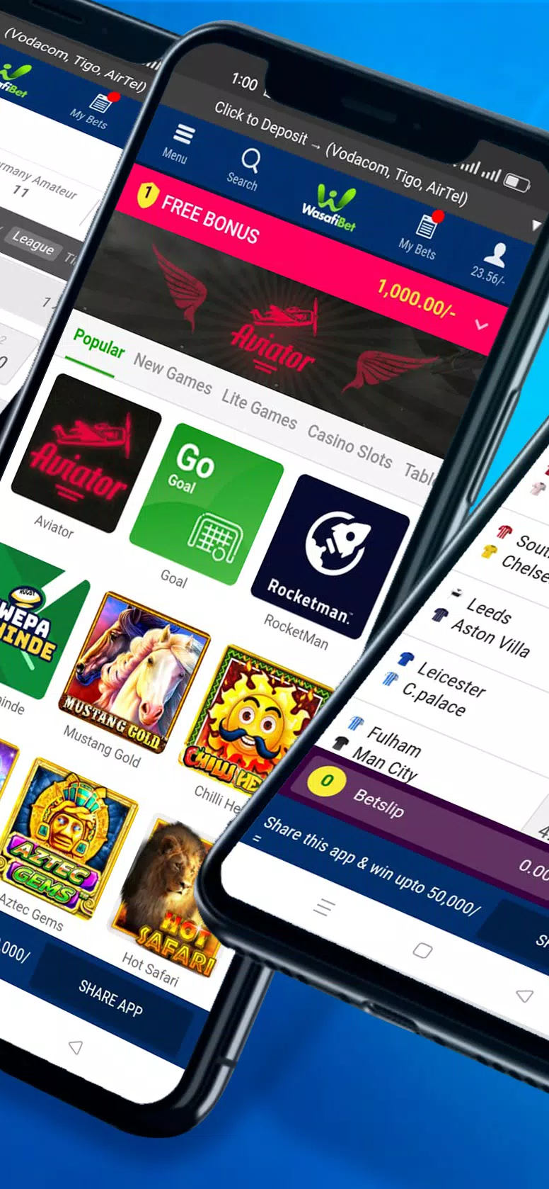 Wasafibet - Sportsbook, Casino Скриншот 2