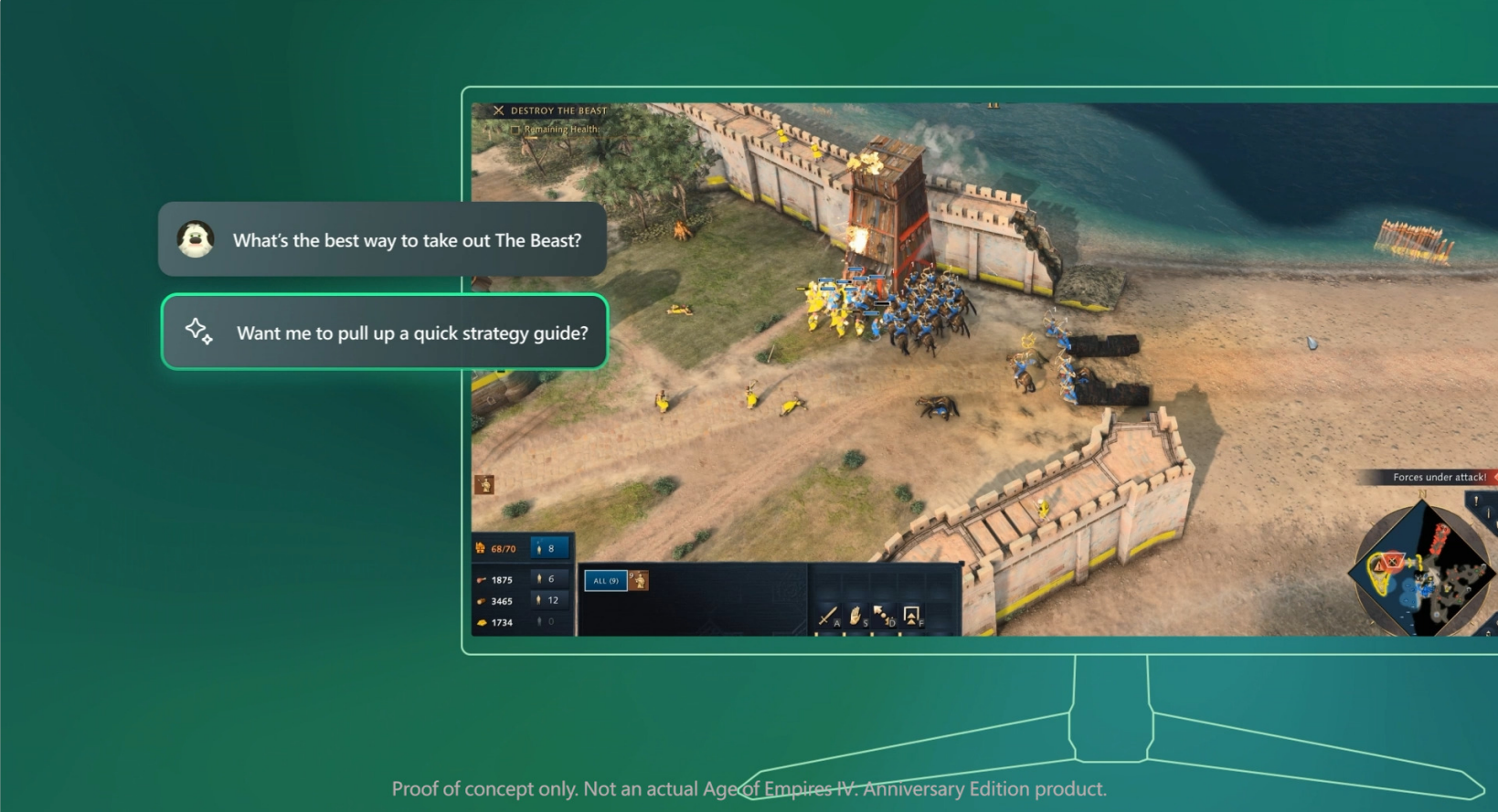 Microsoft Proof of Concept Image of Copilot Gaming в действии.