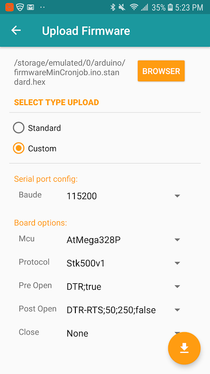 Arduino Hex Uploader-Bin/Hex Zrzut ekranu 3