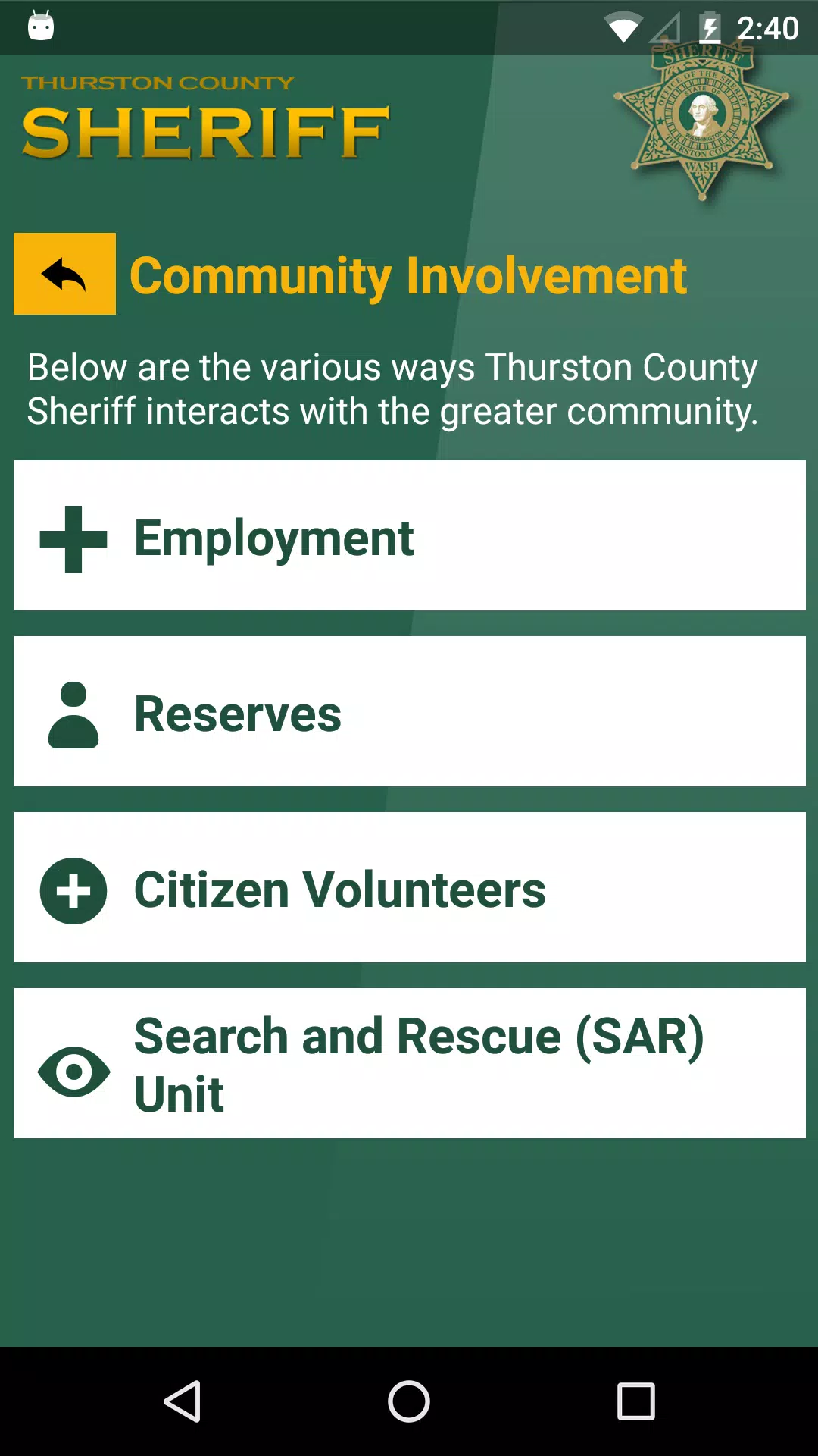 Thurston County Sheriff ဖန်သားပြင်ဓာတ်ပုံ 3