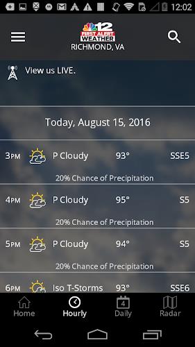 NBC12 First Alert Weather 螢幕截圖 1
