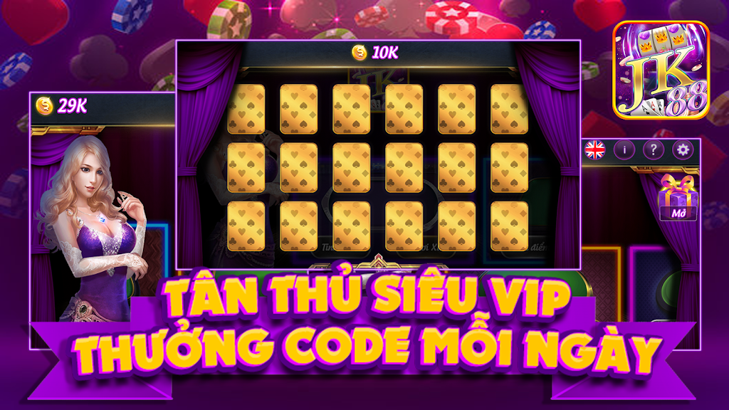 JK88 Game Bai No Hu 螢幕截圖 1