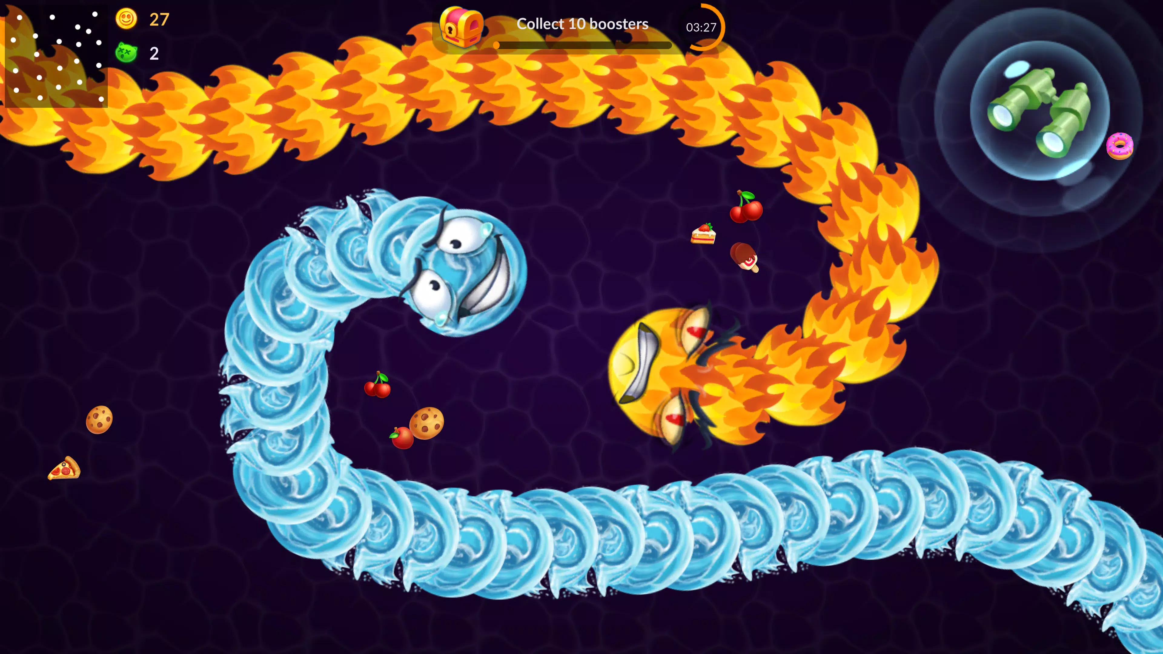 Snake vs Worms: Fun .io Zone Schermafbeelding 1