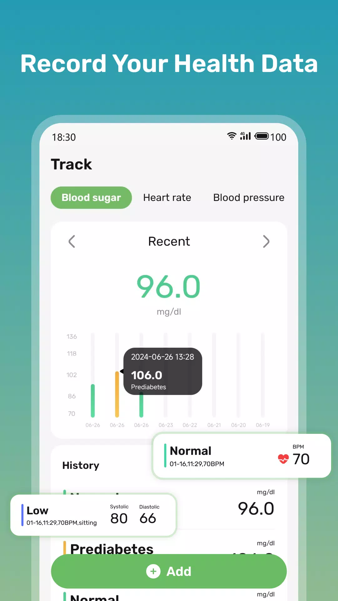 Health Sense: Blood Sugar Hub 螢幕截圖 1