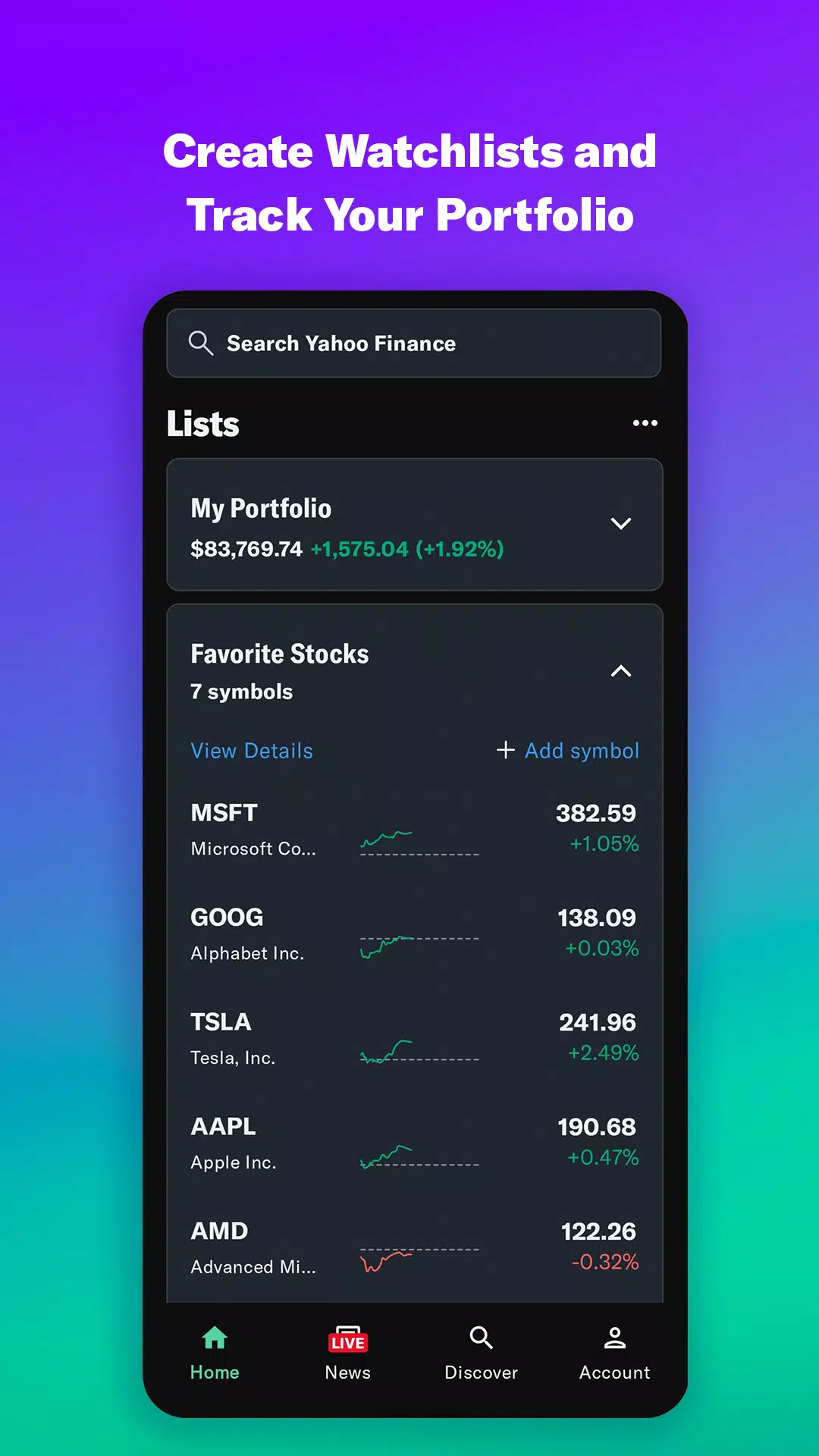 Schermata Yahoo Finance: Stock News 3