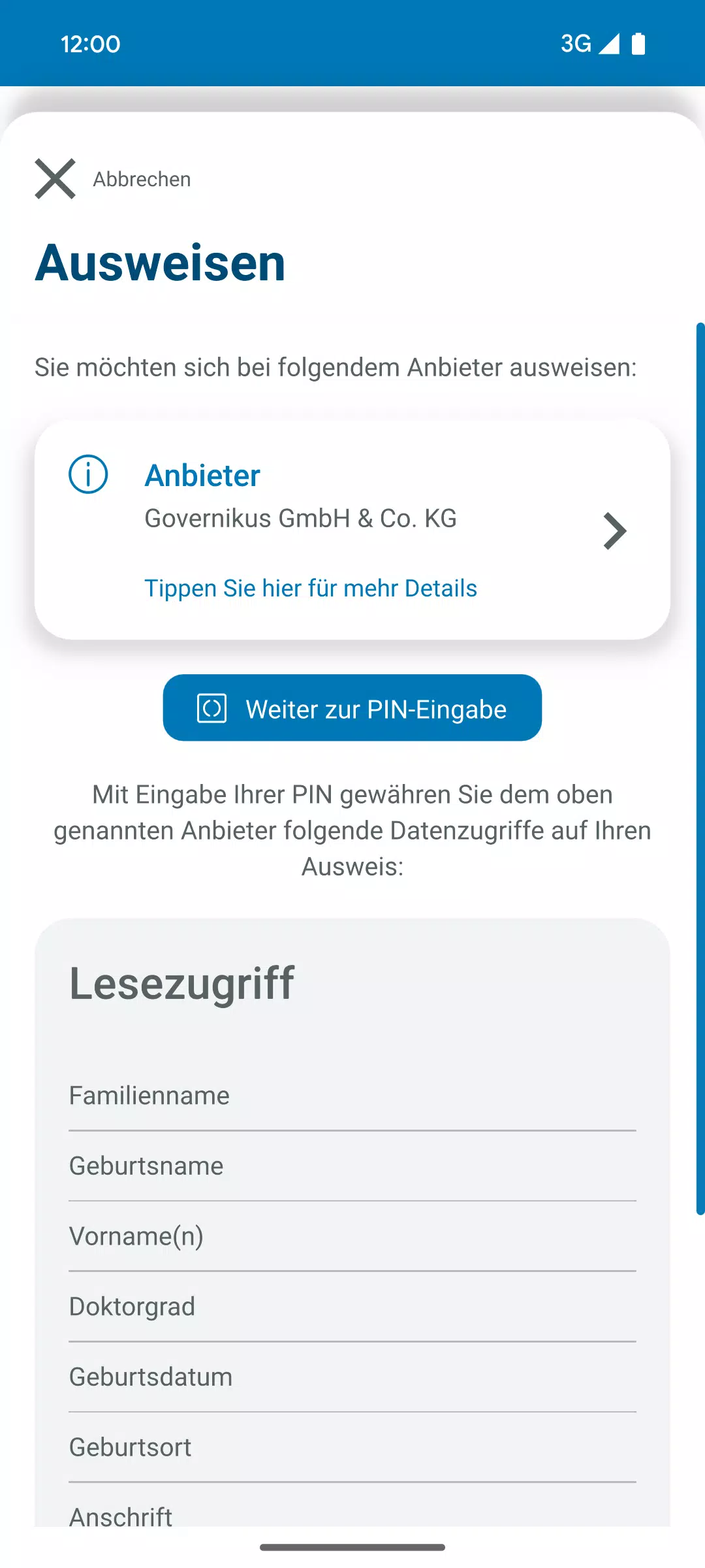AusweisApp Bund Ekran Görüntüsü 2