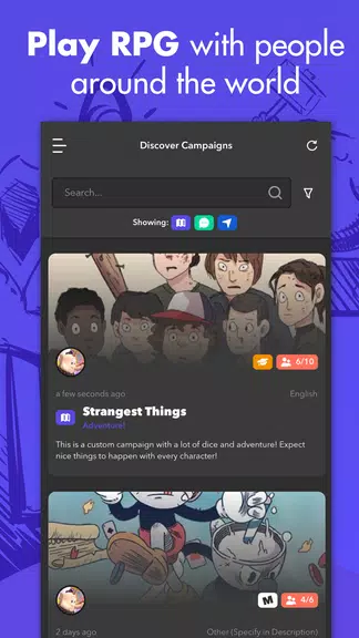 mRPG - Chat app to play RPGs 螢幕截圖 0