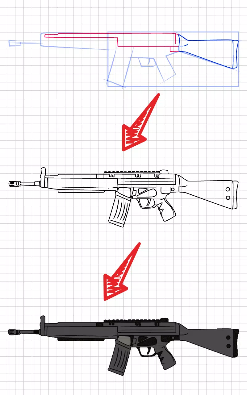 How to draw weapons step by st 스크린샷 2