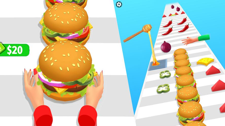 Burger Stack Run Game Скриншот 0