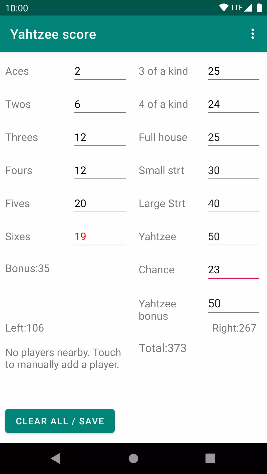 Yatzy score Ekran Görüntüsü 0