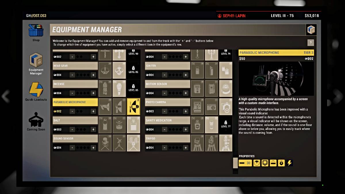 Parabolmikrofon im Laden in Phasophobie