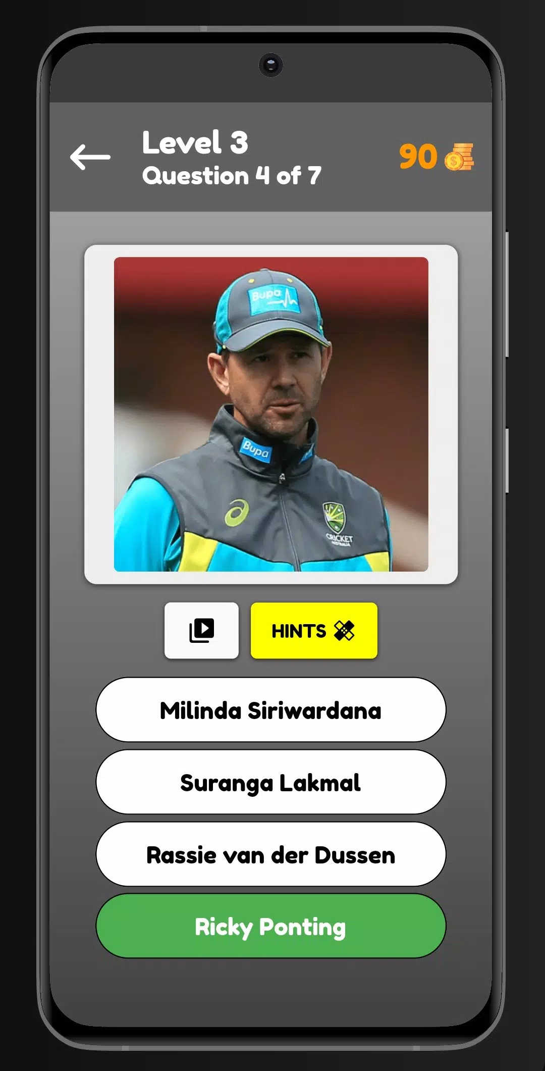 Cricket Quiz ဖန်သားပြင်ဓာတ်ပုံ 0