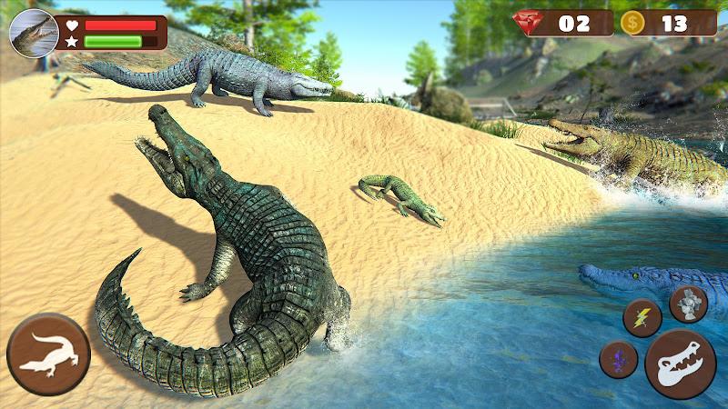 Wild Crocodile Family Sim Game 螢幕截圖 3