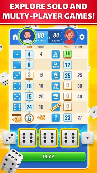 Schermata Yatzy: Dice Game Online 1