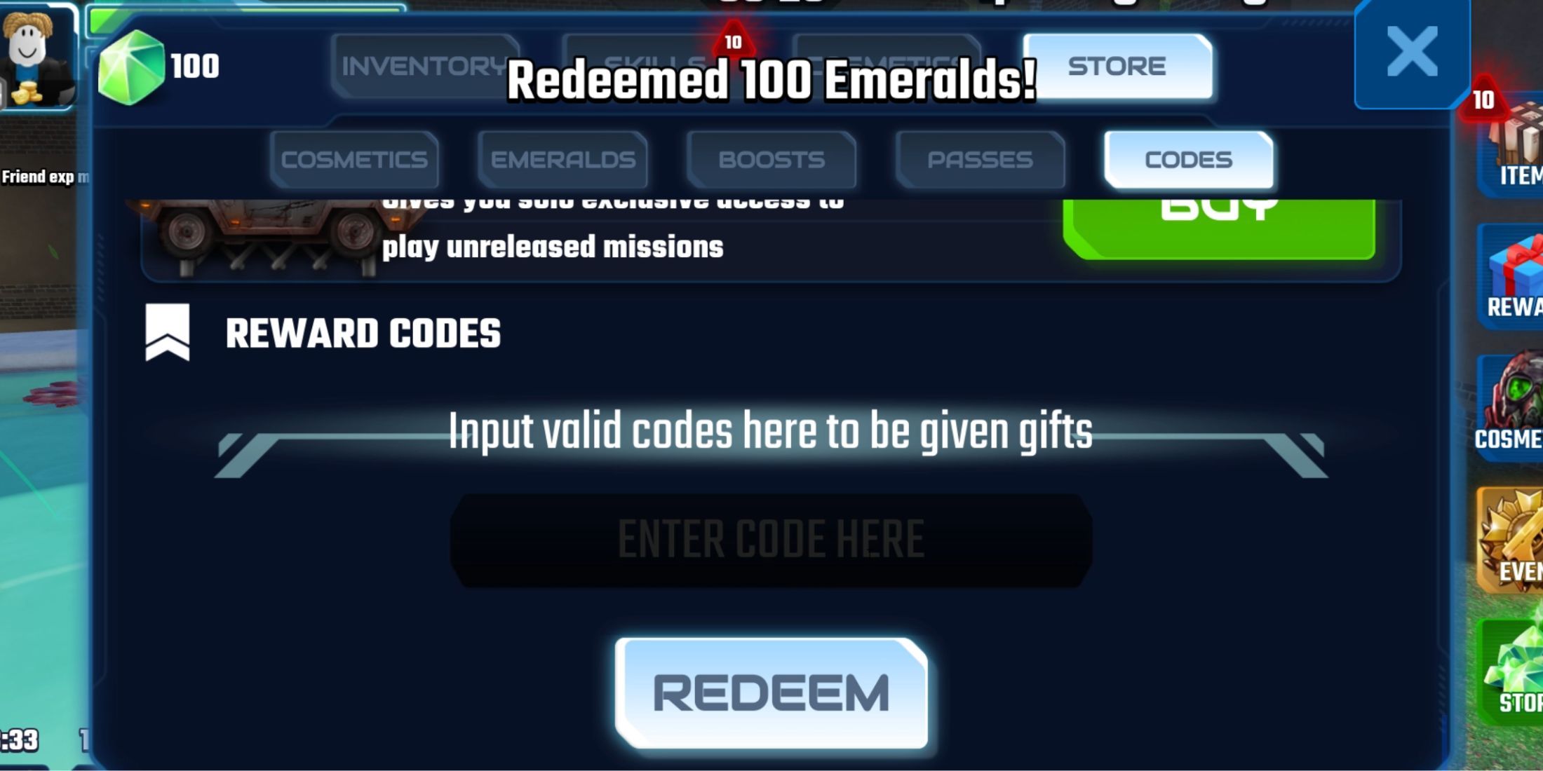 Redeeming Codes