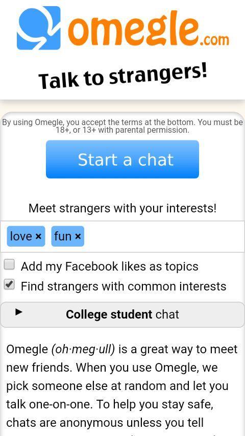 Omegle Chat - Talk to Strangers Ảnh chụp màn hình 0