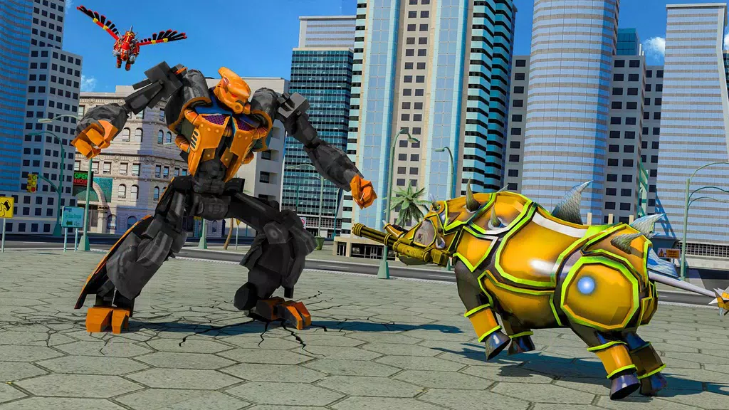 Flying Rhino Robot Transform: Robot War Games 螢幕截圖 1