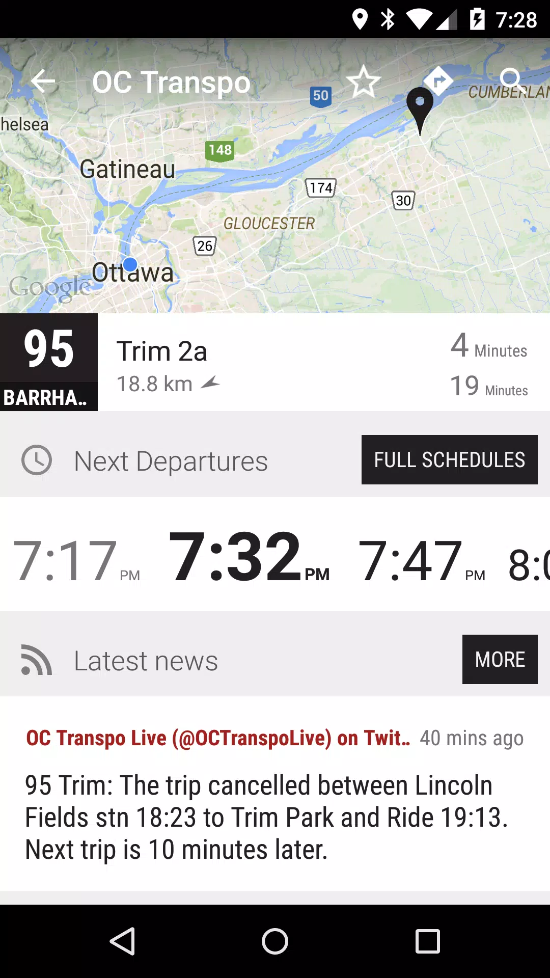 Schermata Ottawa OC Transpo Bus - MonTr… 1