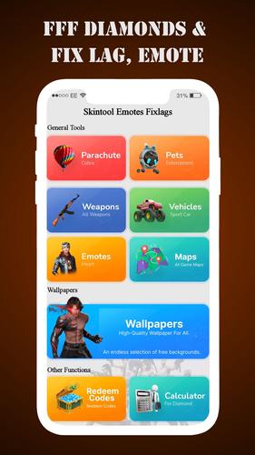 FFF Skin Tools Diamond & Emote Screenshot 0