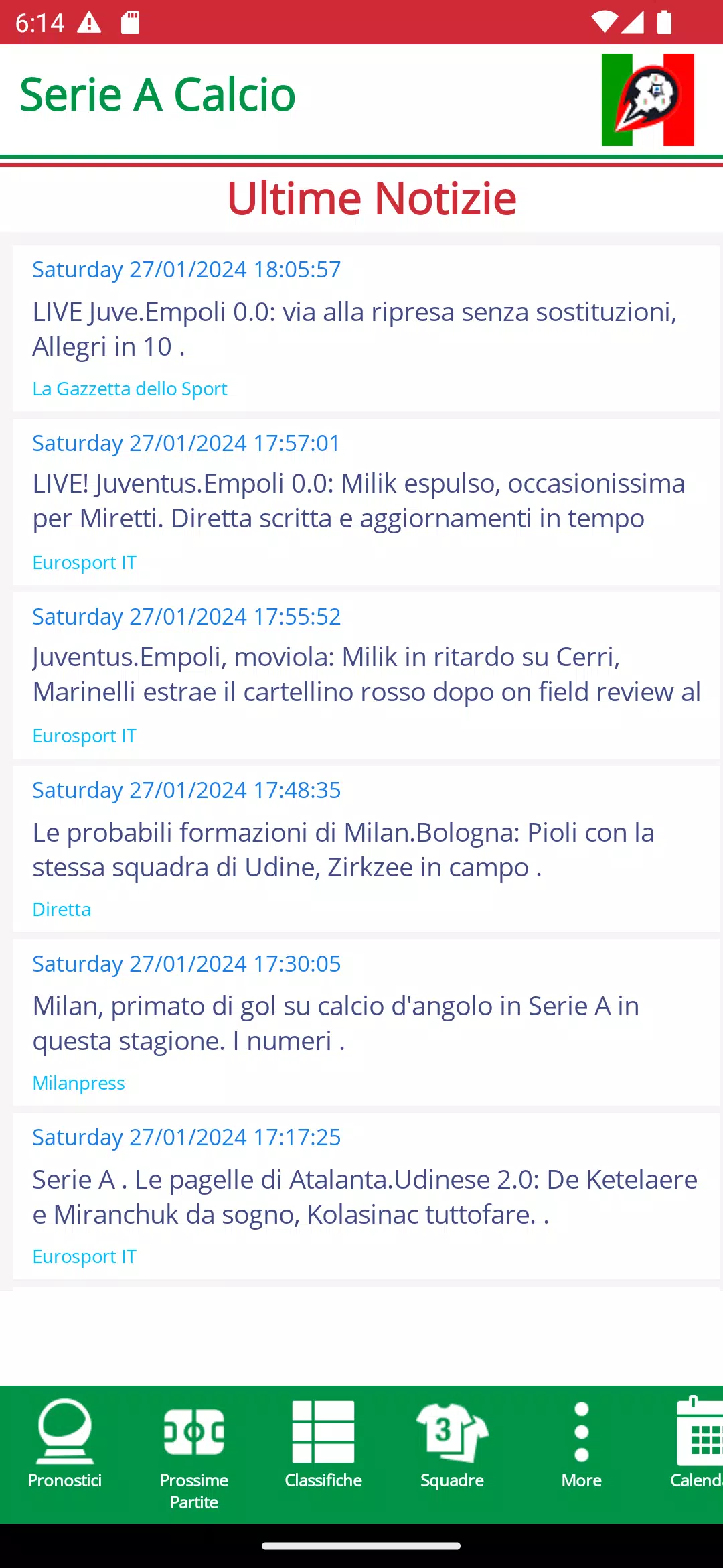 Football Serie A Calcio Italy 스크린샷 0