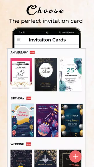 Schermata Invitation Card Maker & Ecards 1