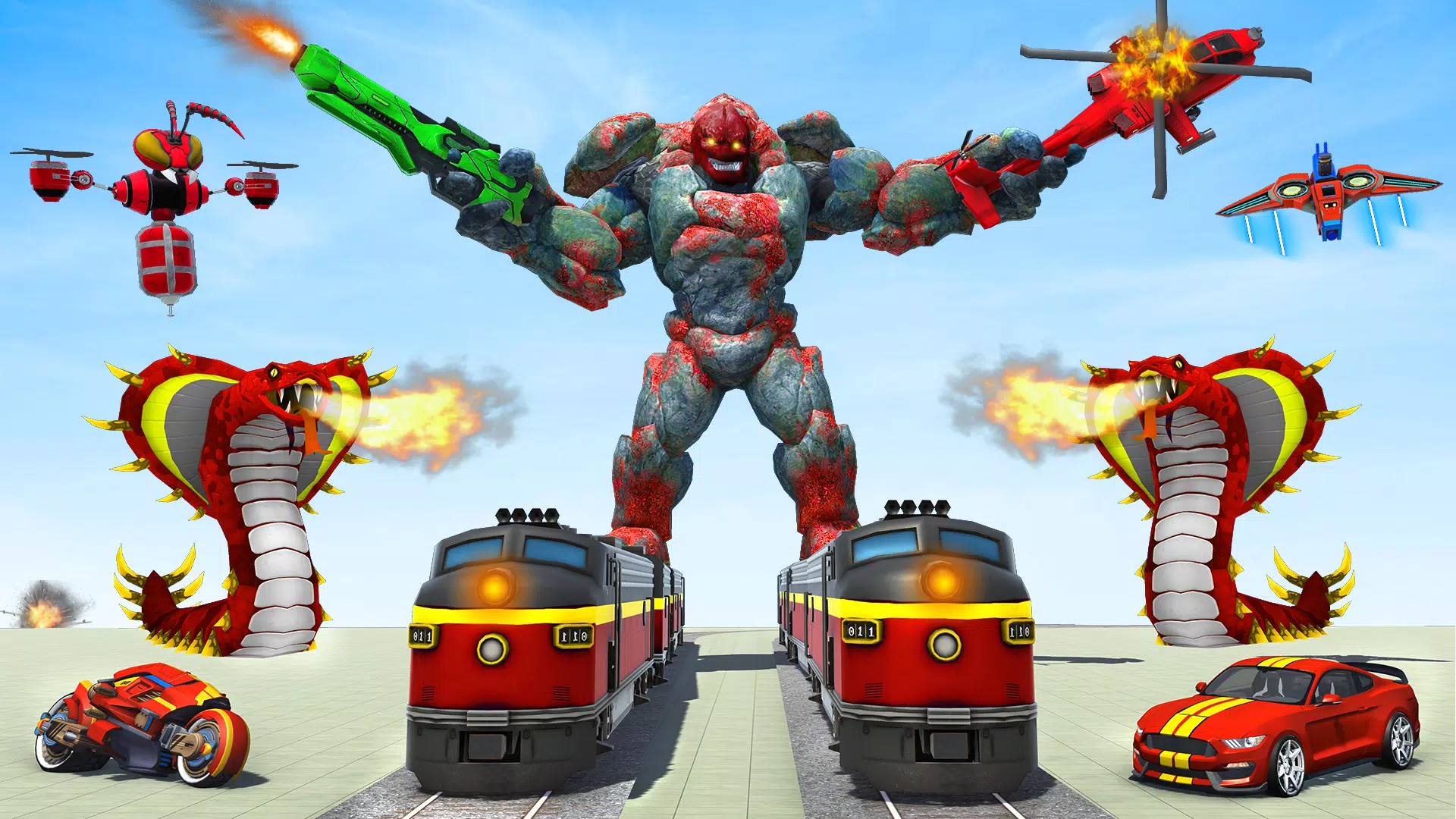Snake Robot Game - Stone Robot স্ক্রিনশট 3