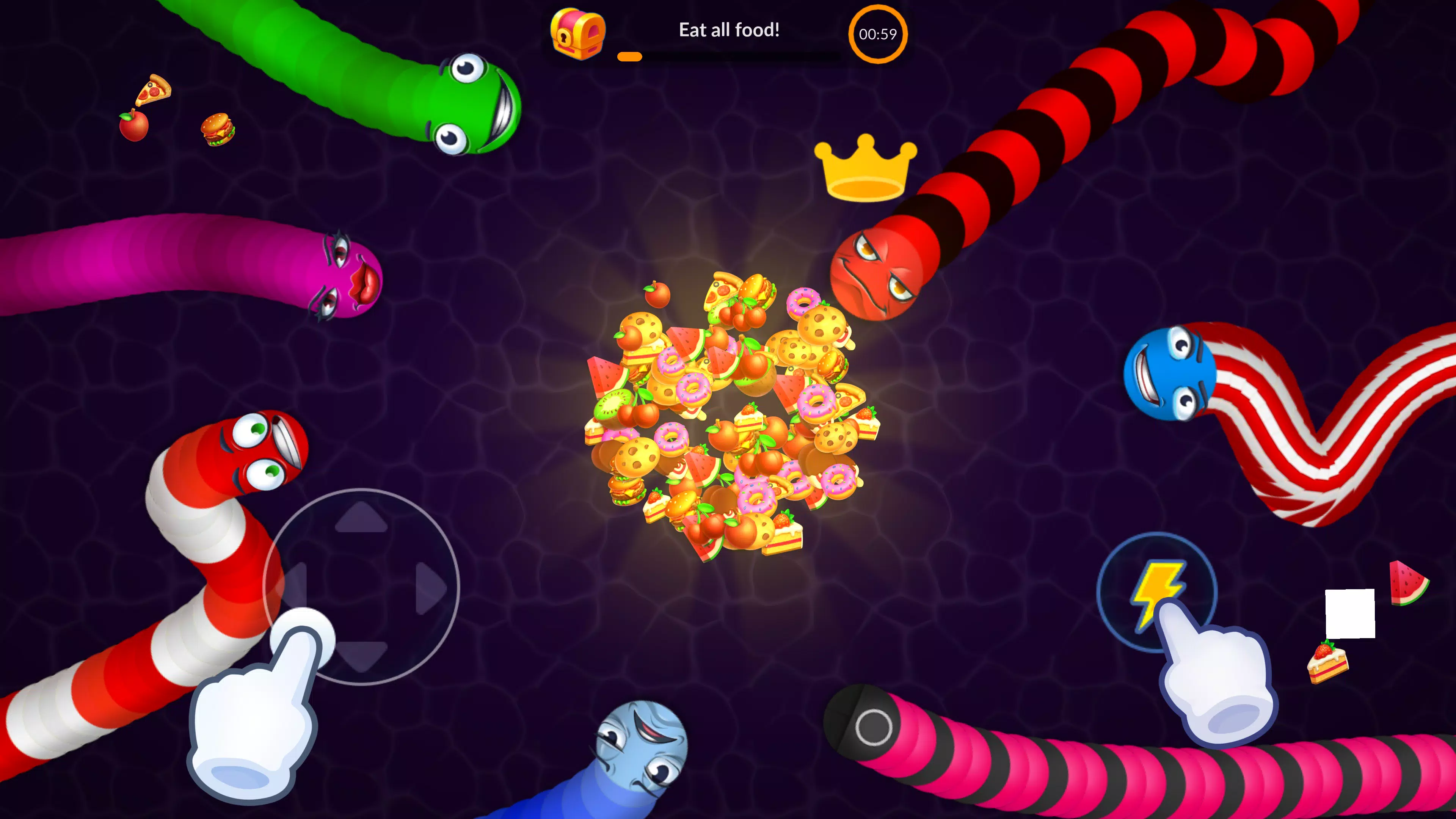 Snake vs Worms: Fun .io Zone Schermafbeelding 3