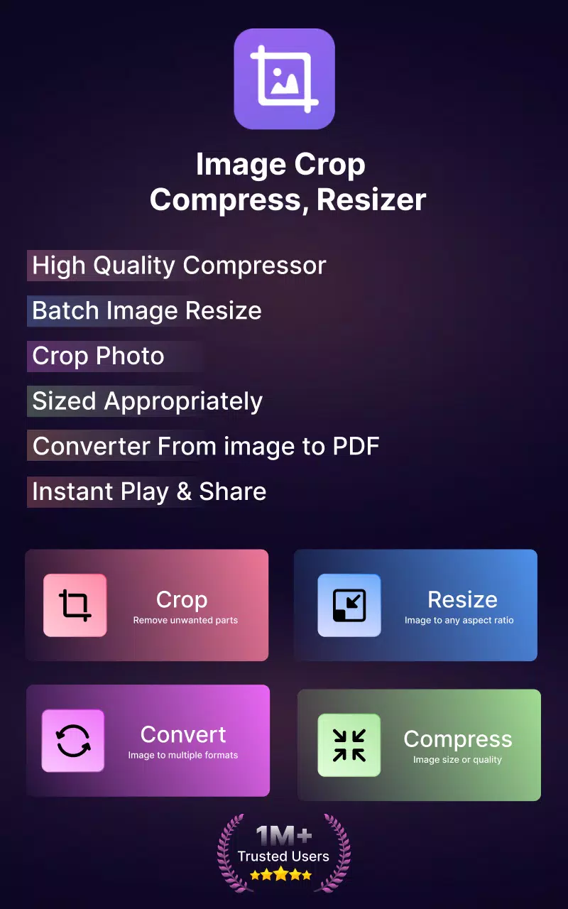 Image Crop - Compress, Resizer ဖန်သားပြင်ဓာတ်ပုံ 0