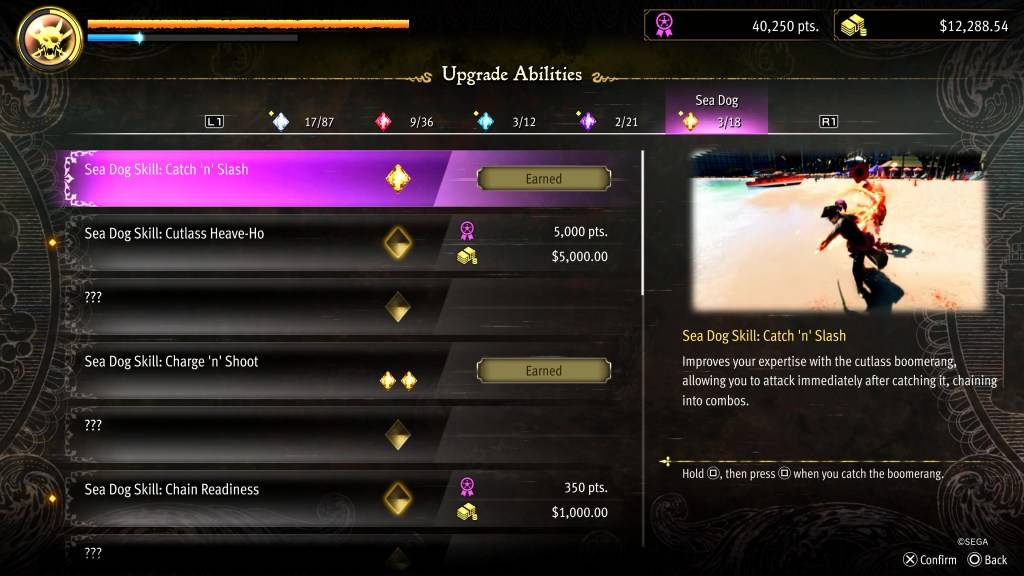 Catch 'n' Slash -Upgrade für Goro in wie ein Drache: Pirate Yakuza in Hawaii