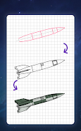 How to draw rockets by steps Tangkapan skrin 2