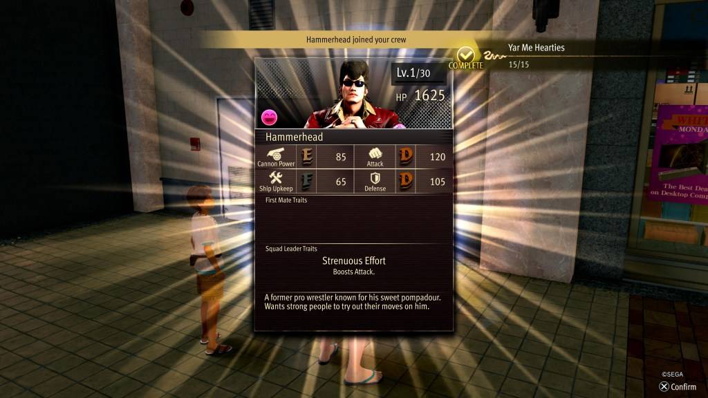 Das potenzielle Besatzungsmitglied Hammerhead wie ein Drache: Pirate Yakuza in Hawaii