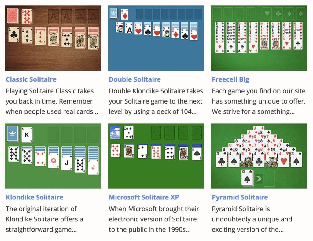 FreeSolitaire.com User Interface