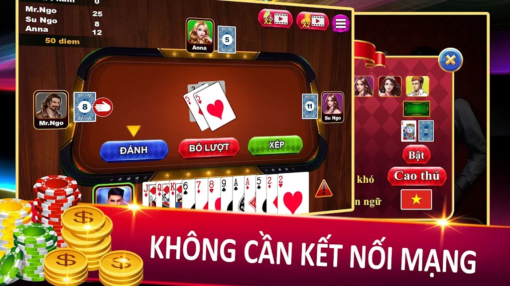 Tien Len - Thirteen - Mien Nam Offline - Chip স্ক্রিনশট 2