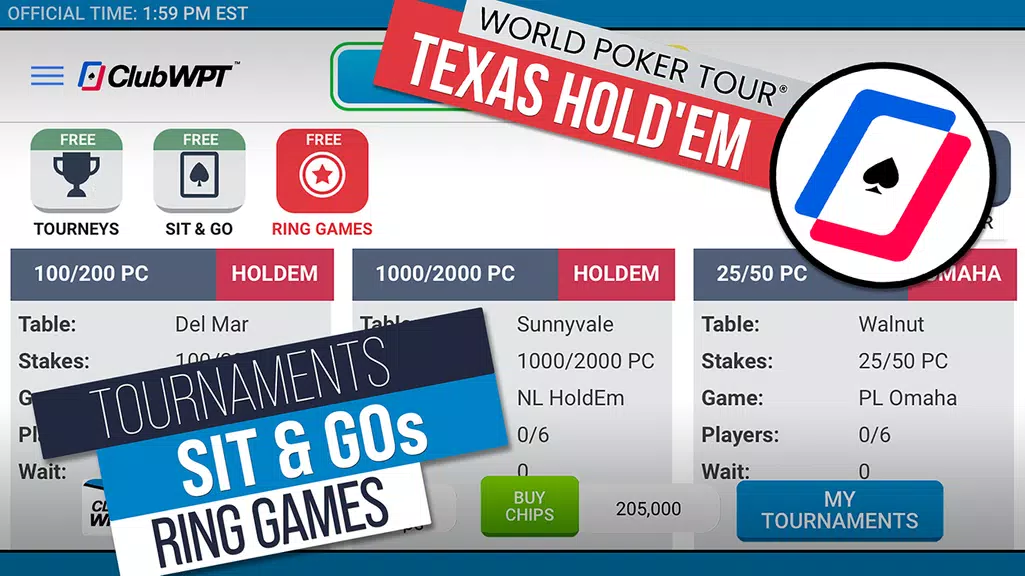 ClubWPT: Free Poker, Casino Capture d'écran 1