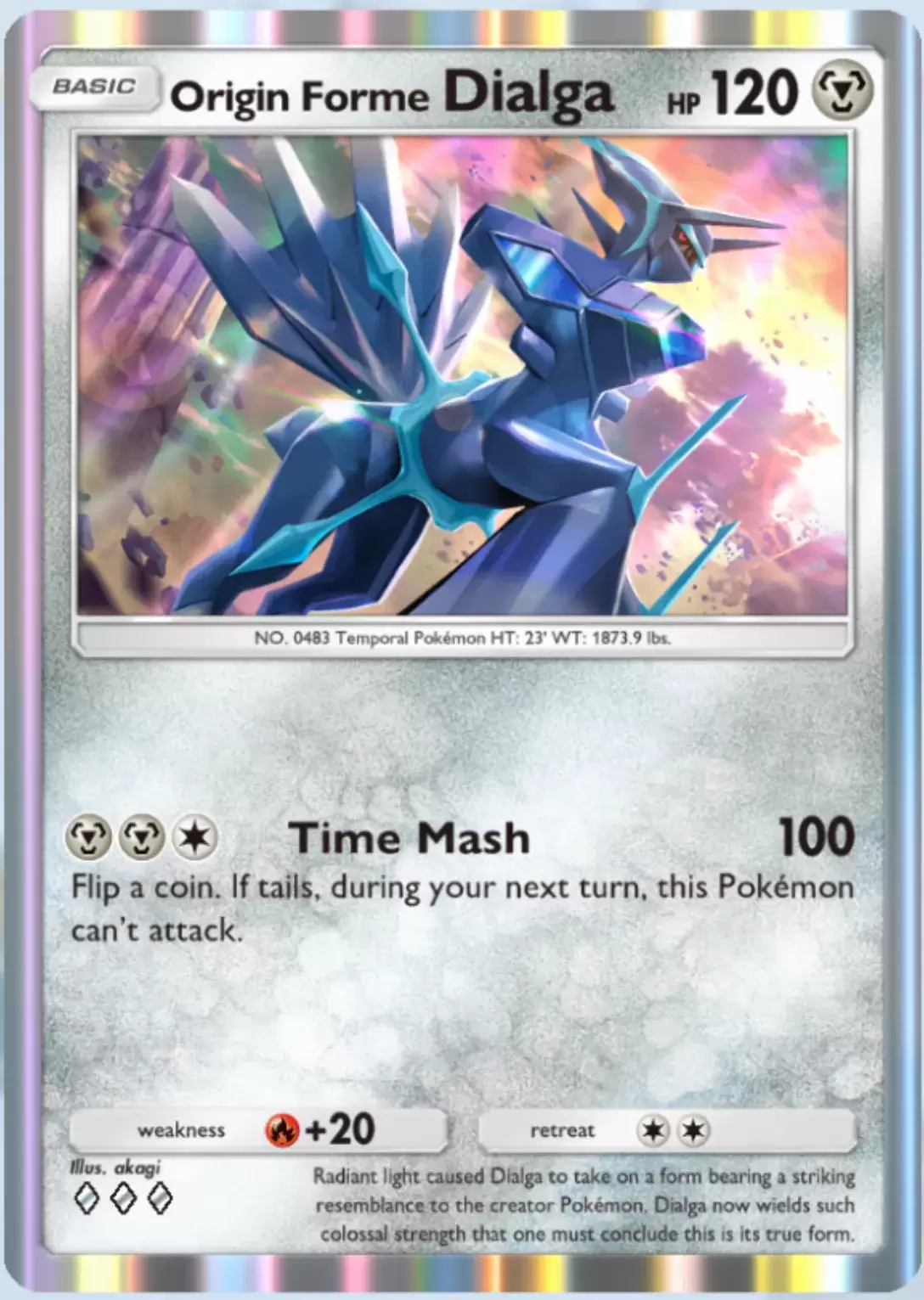 Origin Forme Dialga as part of an article about all Triumphant Light Secret Missions in Pokemon TCG Pocket.