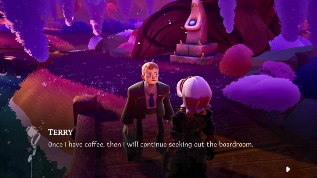 Terry fordert Kaffee in Wanderstop an