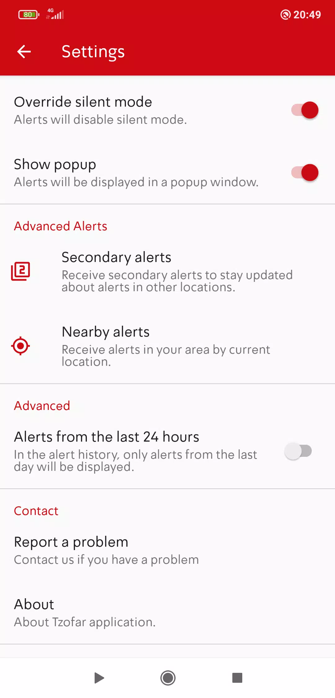 Schermata Tzofar - Red Alert | צופר 3