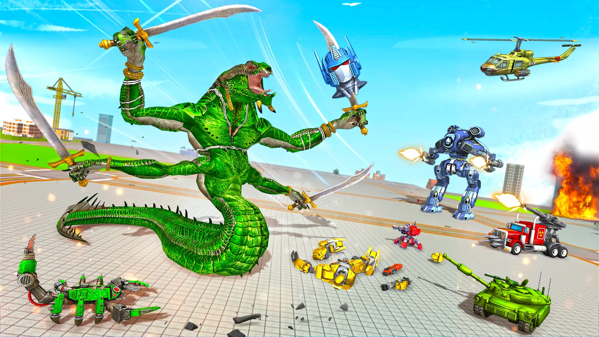 Snake Robot Game - Stone Robot স্ক্রিনশট 1