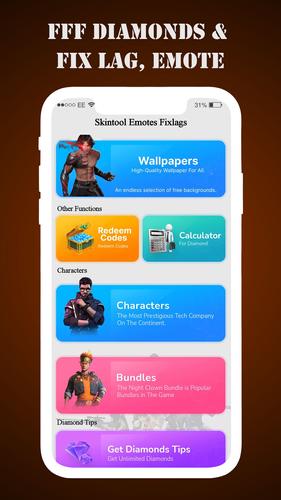 FFF Skin Tools Diamond & Emote Screenshot 1