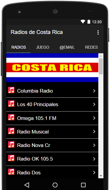 Radios Emisoras de Costa Rica FM AM en Vivo Gratis Скриншот 0