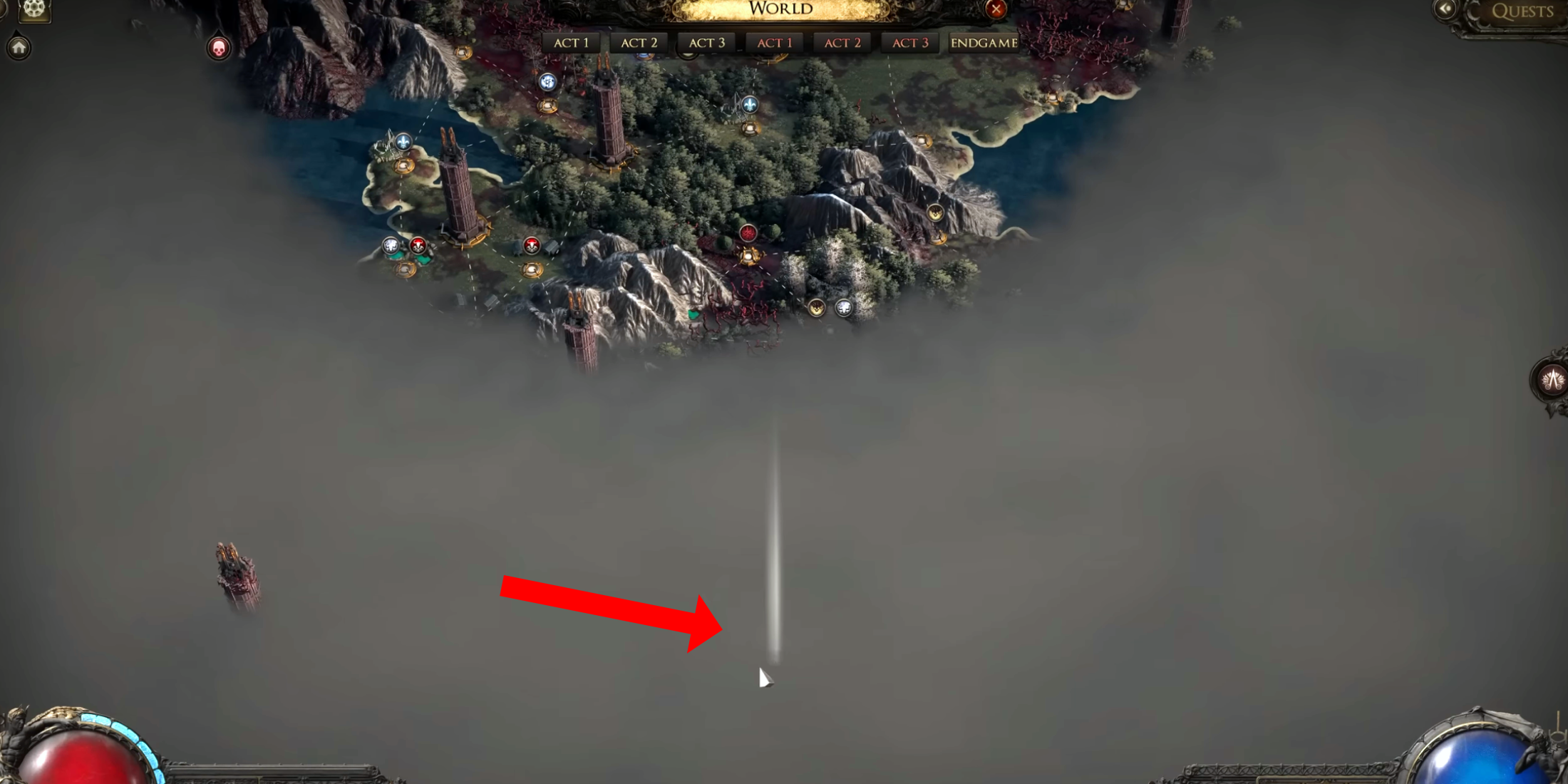 Path of Exile 2 Atlas Map with Citadel Beacon