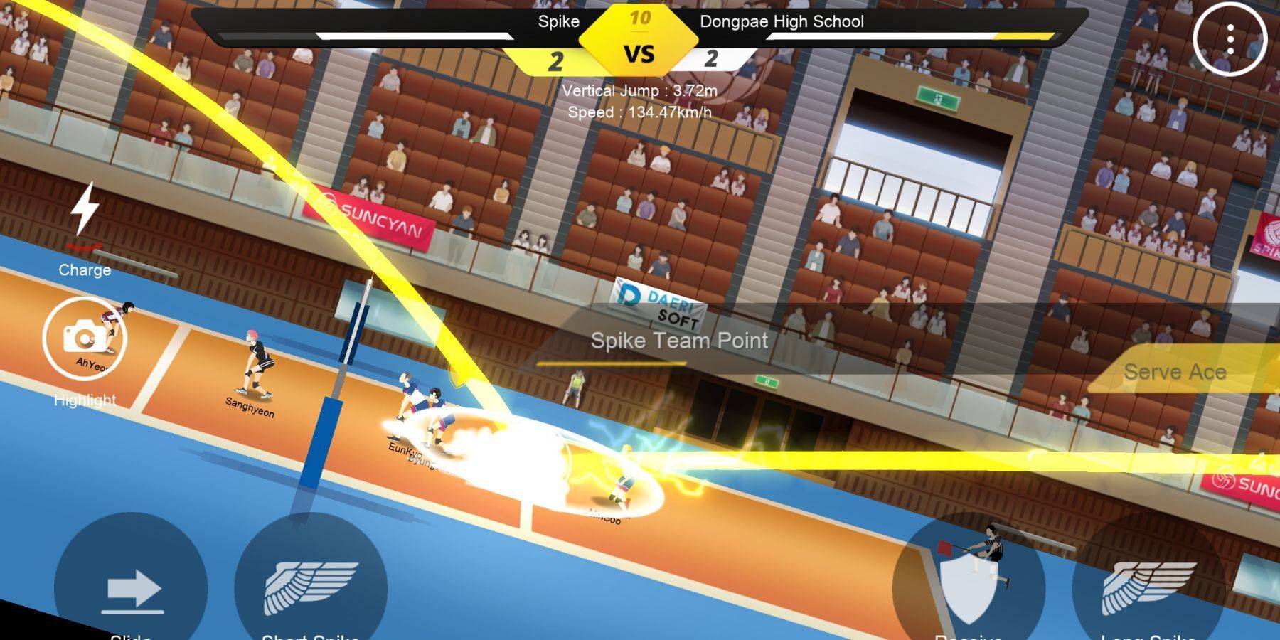Image:  A screenshot showcasing The Spike game interface