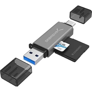 High-Speed Micro SD Card Reader for USB-A and USB-C