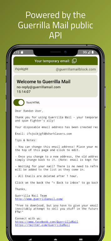 Guerrilla Mail - Temp Mail ဖန်သားပြင်ဓာတ်ပုံ 1