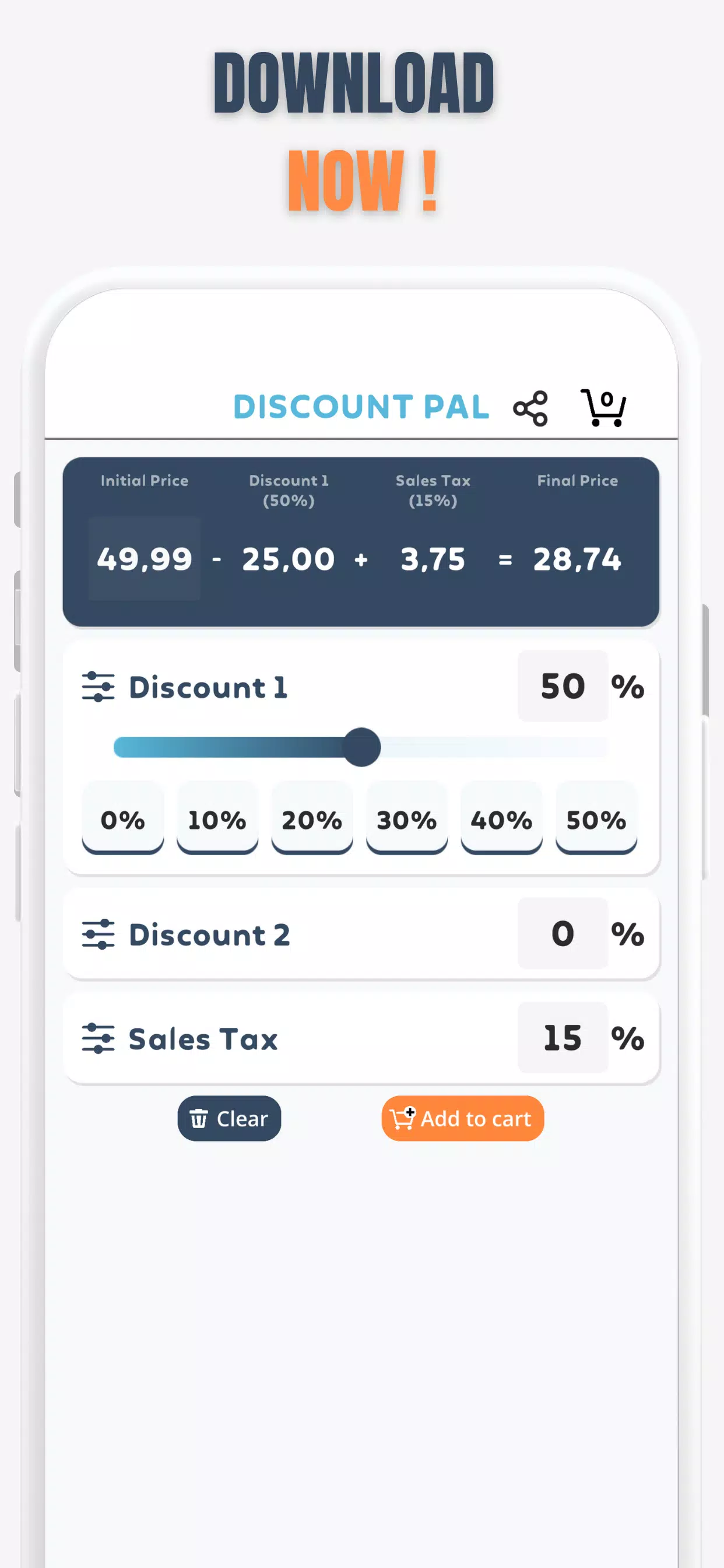 Percent Off Shoping Calculator Captura de pantalla 3