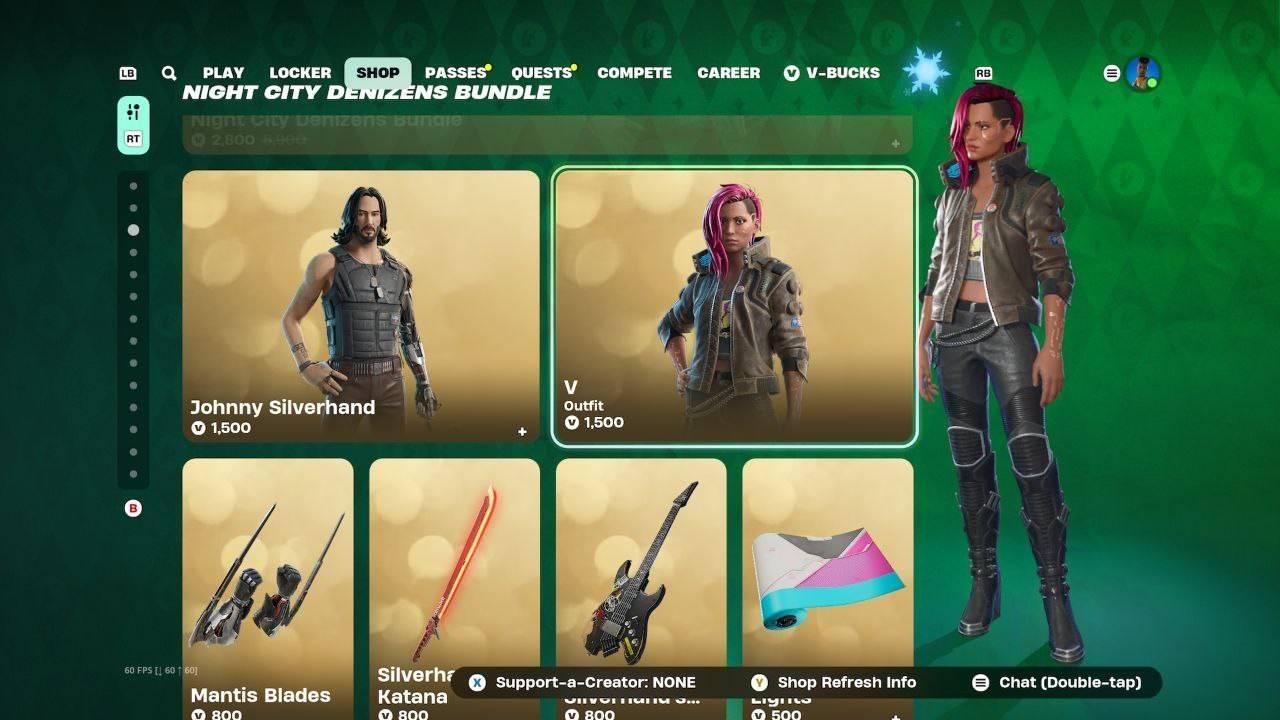 Cyberpunk 2077 Fortnite Skin Choice