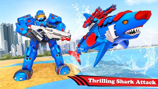 Robot Shark Attack: Transform Robot Shark Games ဖန်သားပြင်ဓာတ်ပုံ 0