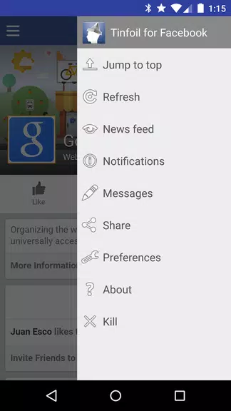 Tinfoil for Facebook 螢幕截圖 1