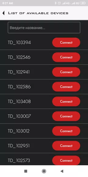 Schermata Escort sensors config app 2